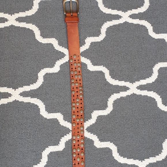 Armani Exchange Brown Leather Studded Belt 32 - Picture 4 of 10